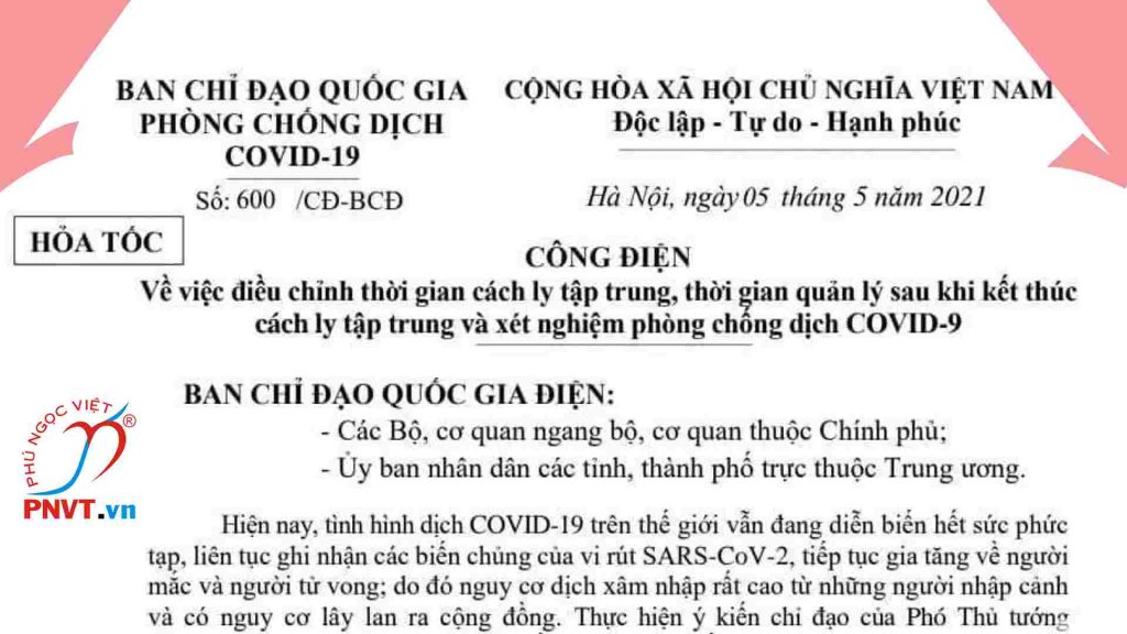 công điện 600/CĐ-BCD