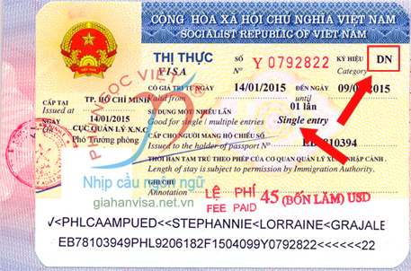 Gốc visa DN – ký hiệu thị thực DN