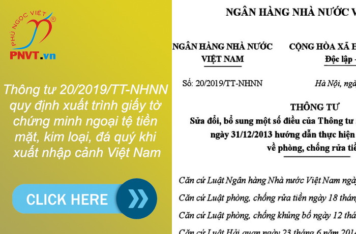 Thông tư số 20/2019/TT-NHNN về phòng chống rửa tiền